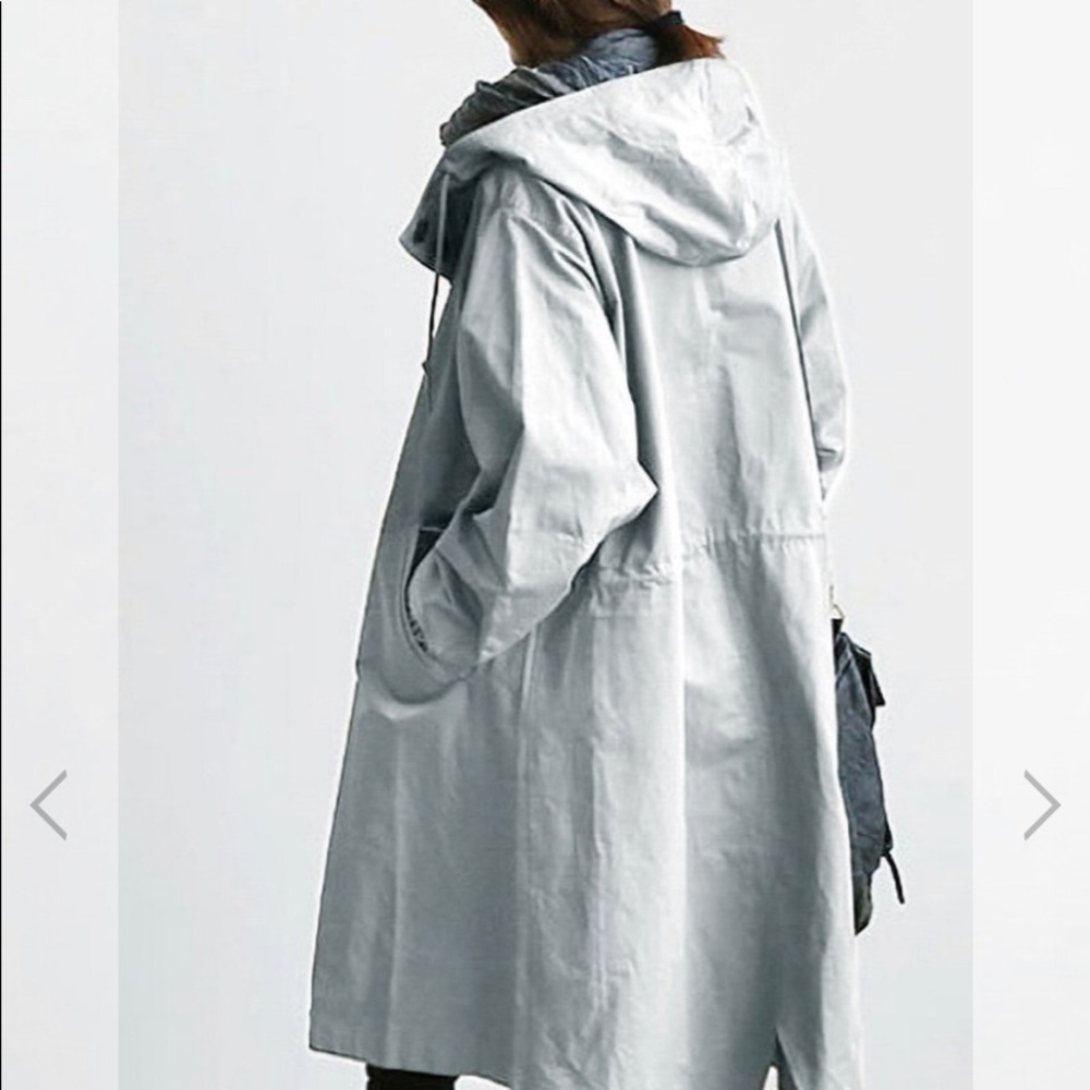 Hooded trench raincoat